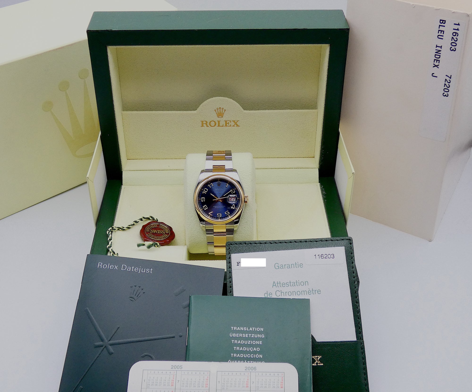 SOLD Rolex Datejust 36 Rare Radial Blue dial / Full set / Mint