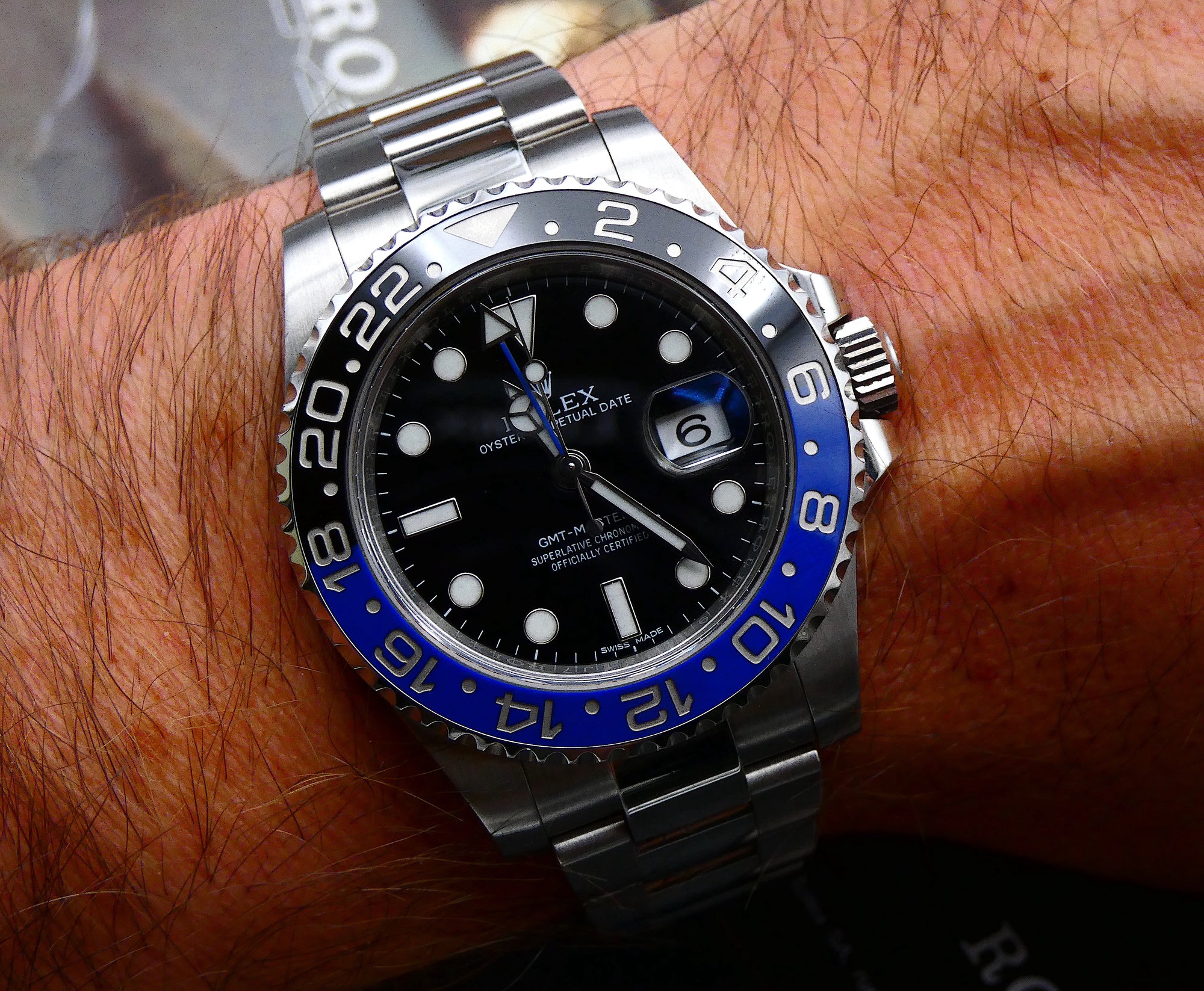 SOLD Rolex GMT-Master II &quot;Batman&quot; Papers + Tag