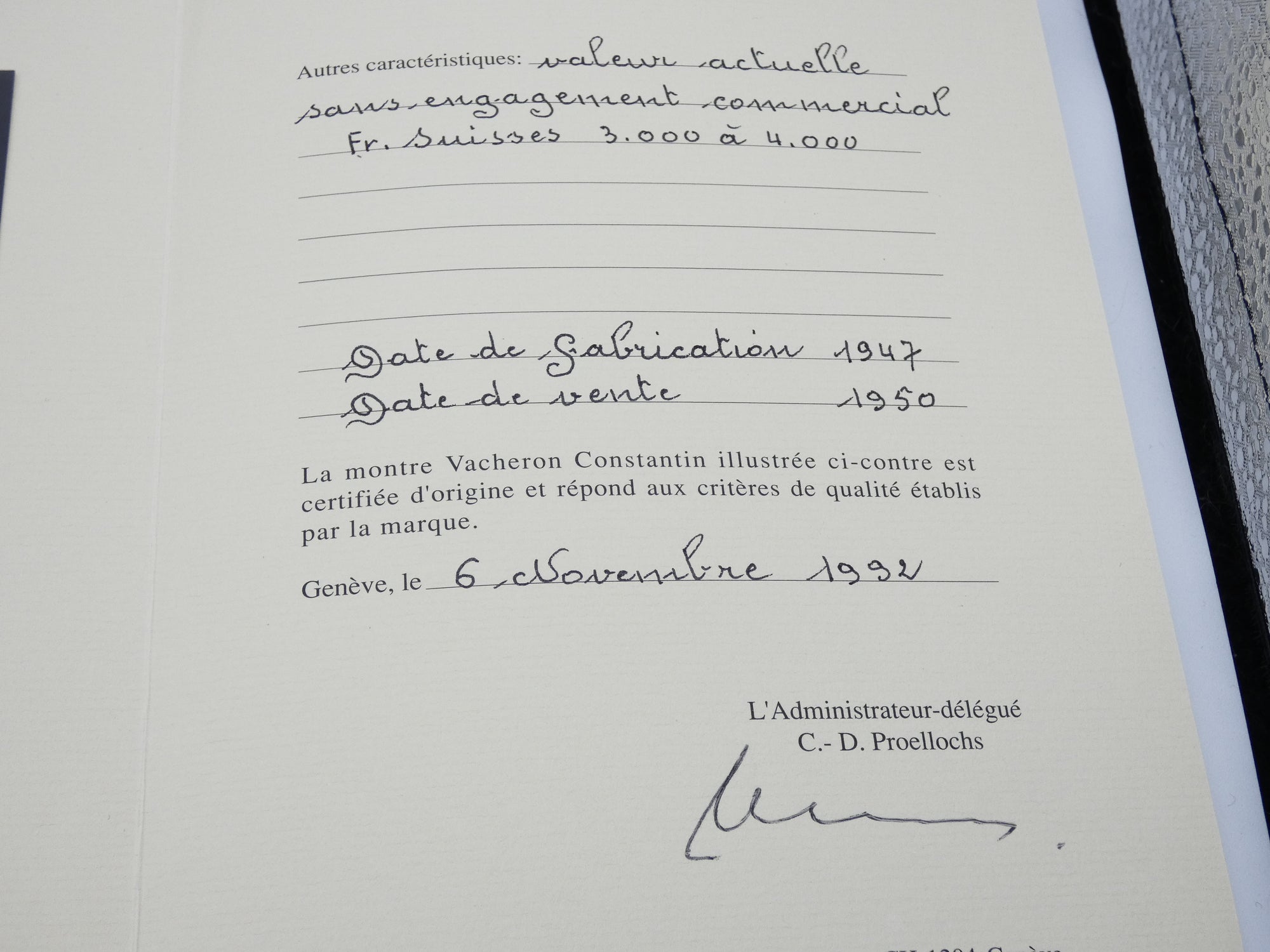 SOLD Vacheron Constantin Super Rare - Rose Gold 18K Bumper automatic 1947 with extract - serviced