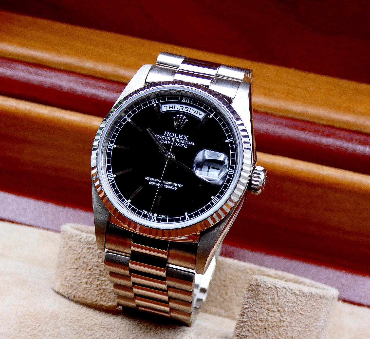 SOLD Rolex Day-Date 36 Black dial / serviced / warranty 18239