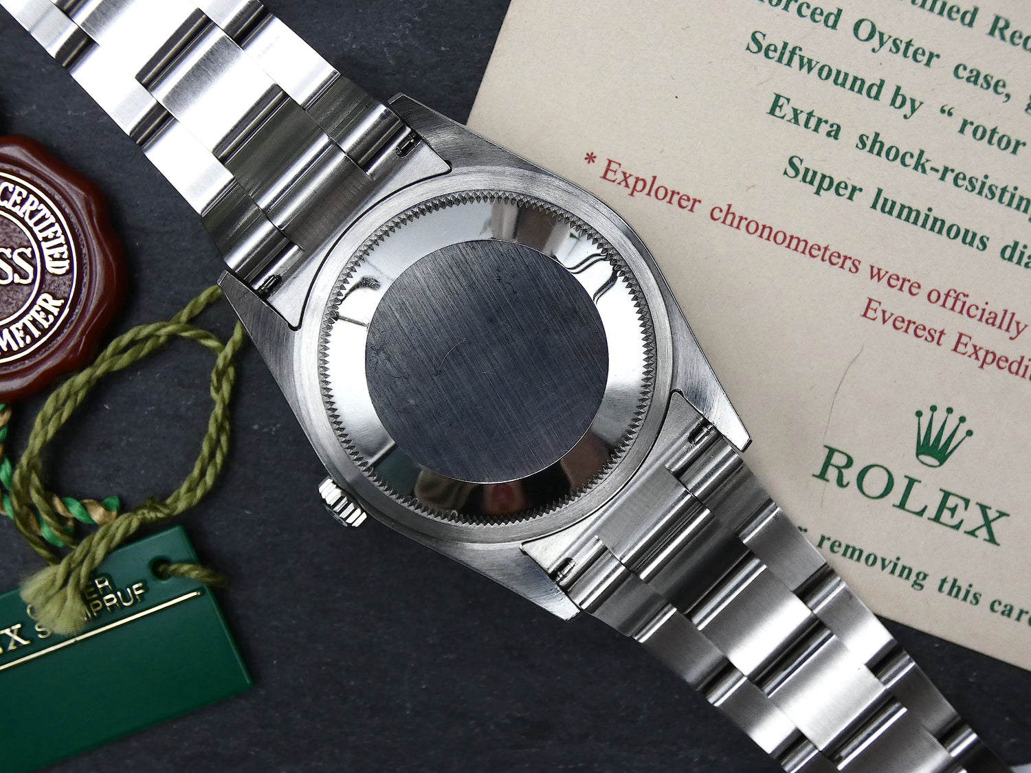 SOLD Rolex Explorer Unpolished / 2002 / papers + tag